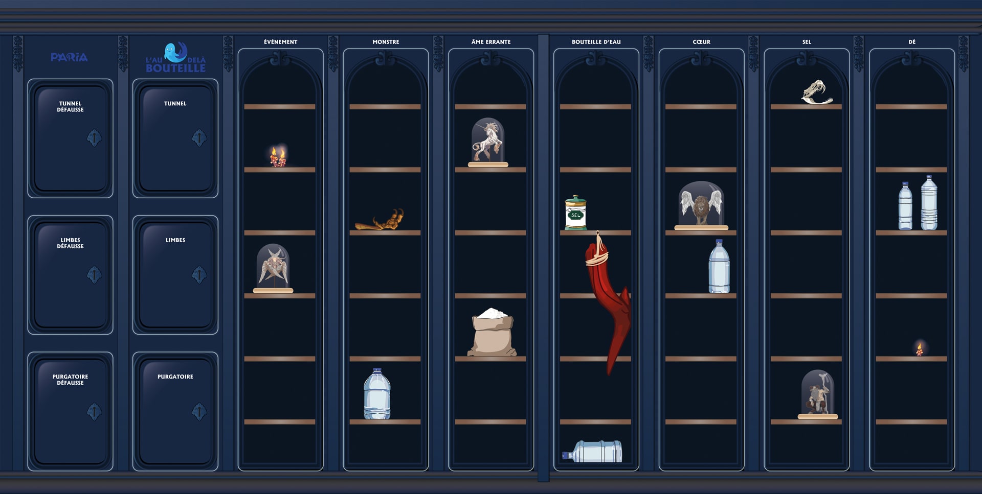 Tapis de jeu pour l'au-delà bouteille