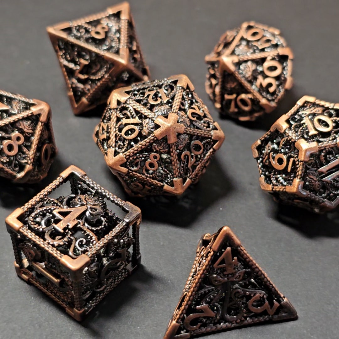 Set de dé vide kraken cuivre pour jeu de rôle (Ref 29)